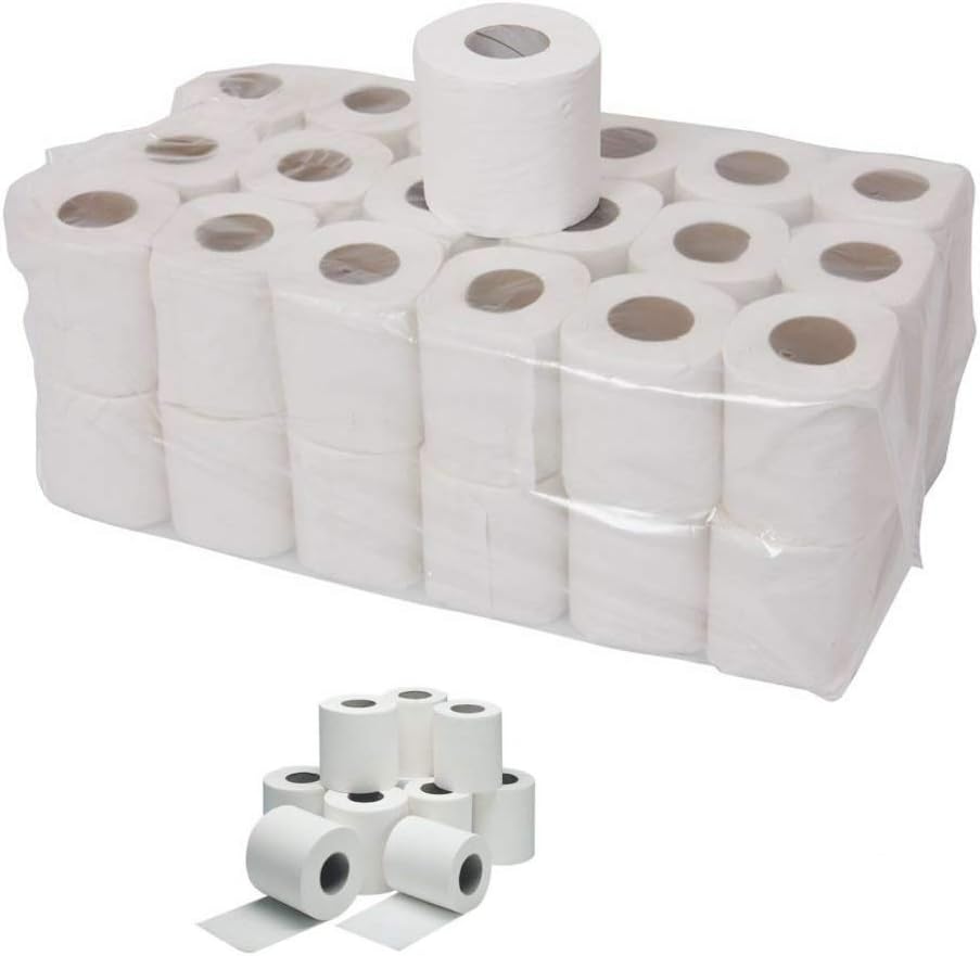 144 Rolls x Toilet Tissue Bulk Large Pack Quality White 2 ply Embossed Economical Tissue