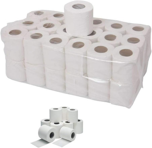 144 Rolls x Toilet Tissue Bulk Large Pack Quality White 2 ply Embossed Economical Tissue