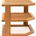 Premium Bamboo 3-Tier Corner Dish Rack – Space-Saving Plate Organizer & Kitchen Shelf