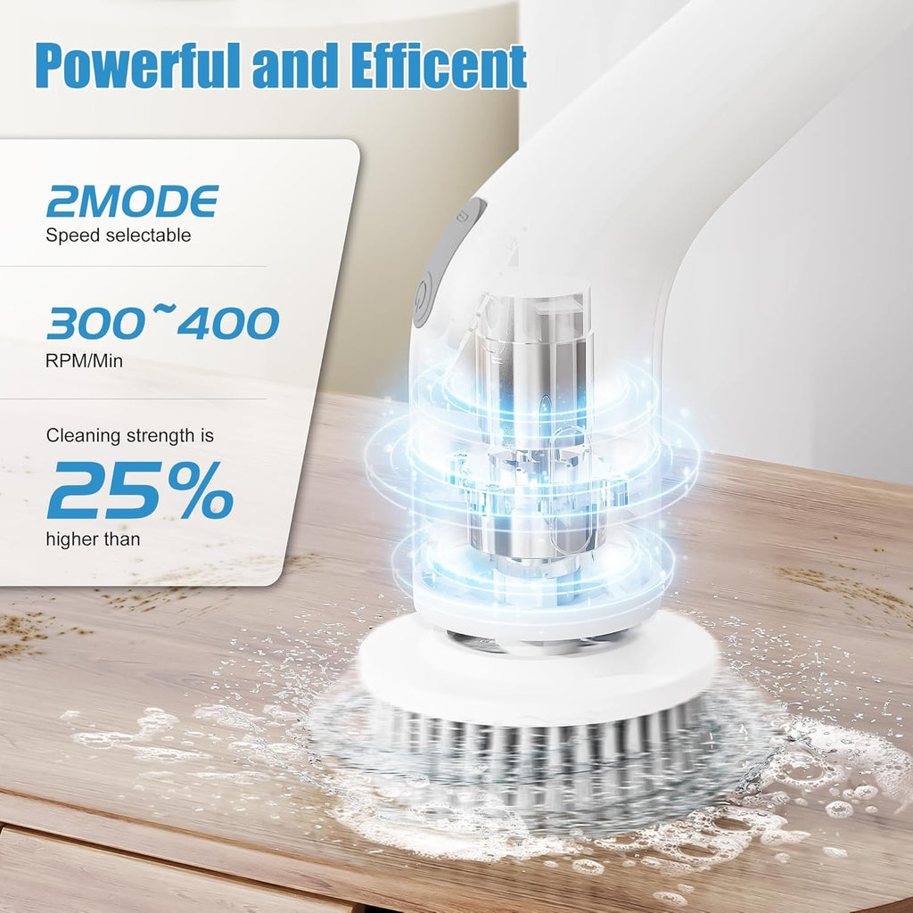GeeSoul Electric Spin Scrubber, 13 in 1 Electric Cleaning Brush, Large Power with 2 Adjustable Speeds, Shower Cleaner Brush for Bathroom, Tub, Toilet, Kitchen
