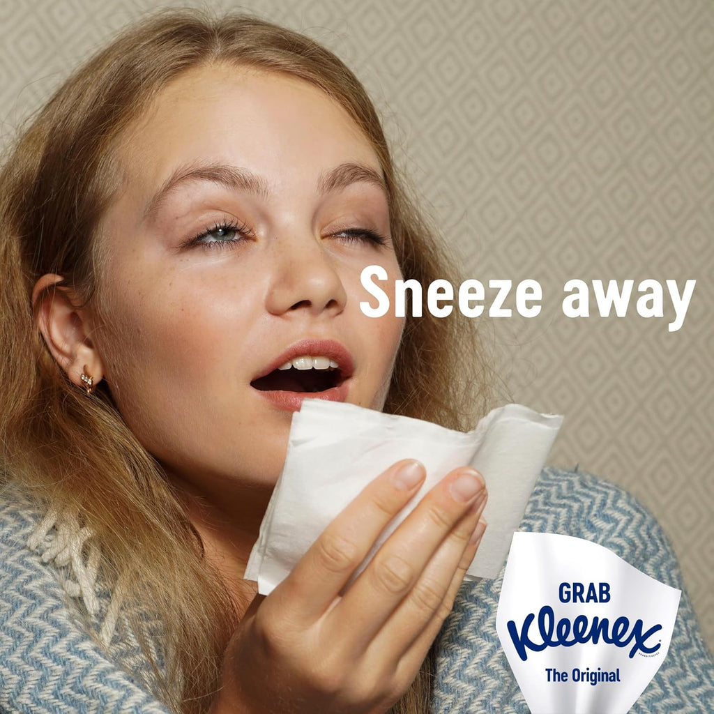 Kleenex Original Facial Tissues - Pack of 12 Tissue Boxes - Soft Tissues for Everyday Use - Gentle on Your Family's Skin with a Touch of Cotton