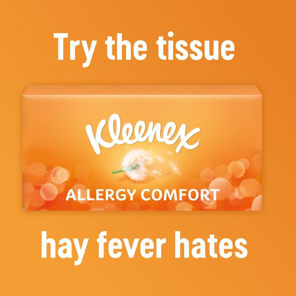 Kleenex® Allergy Comfort Tissues - Pack of 12 Tissue Boxes- Hayfever Allergy Comfort Tissues - Extremely Gentle, Perfect for Hay Fever Symptoms