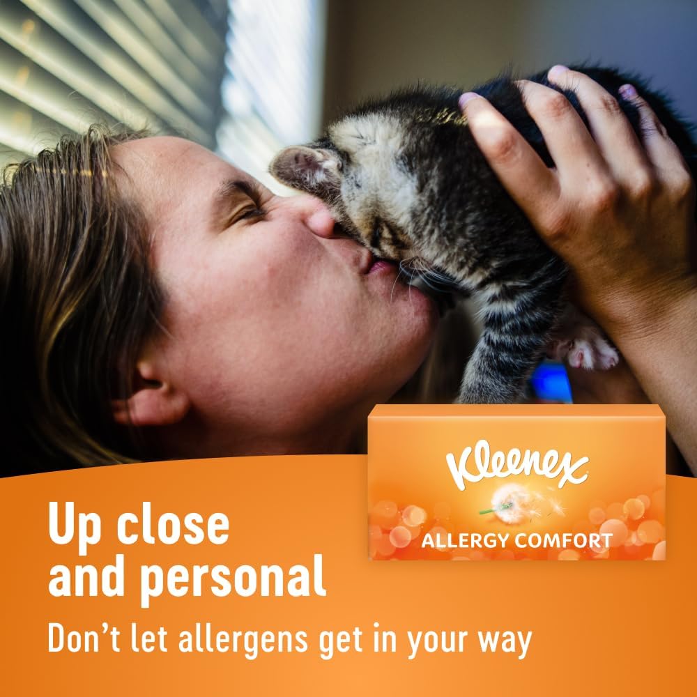 Kleenex® Allergy Comfort Tissues - Pack of 12 Tissue Boxes- Hayfever Allergy Comfort Tissues - Extremely Gentle, Perfect for Hay Fever Symptoms