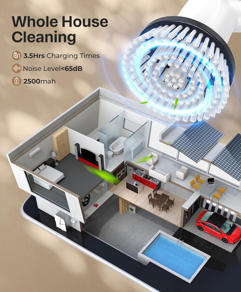 LyriFine Electric Cleaning Brush, Upgraded Full-Body IPX7 Waterproof Electric Spin Scrubber UK, 7 Heads, Long Handle & Dual Speed Electric Brush for Cleaning, Shower Cleaner for Bathroom Floor Tile