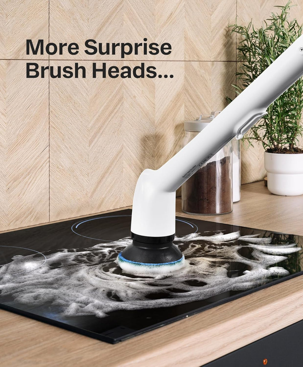 LyriFine Electric Cleaning Brush, Upgraded Full-Body IPX7 Waterproof Electric Spin Scrubber UK, 7 Heads, Long Handle & Dual Speed Electric Brush for Cleaning, Shower Cleaner for Bathroom Floor Tile