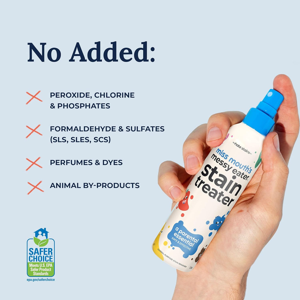 Miss Mouth's Messy Eater Stain Treater Spray - 118 ml Stain Remover - Newborn & Baby Essentials - No Dry Cleaning Food, Grease, Coffee Off Laundry, Underwear, Fabric