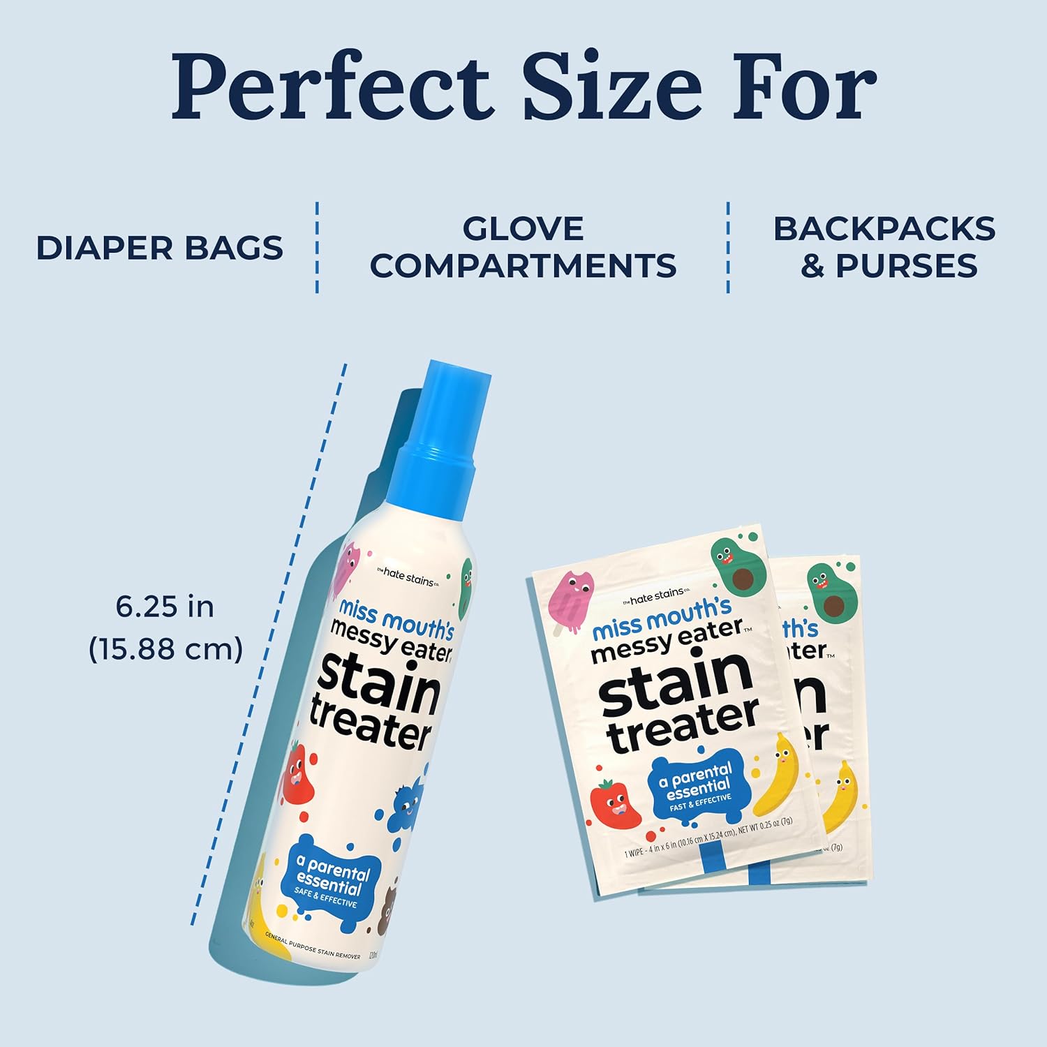 Miss Mouth's Messy Eater Stain Treater Spray - 118 ml Stain Remover - Newborn & Baby Essentials - No Dry Cleaning Food, Grease, Coffee Off Laundry, Underwear, Fabric