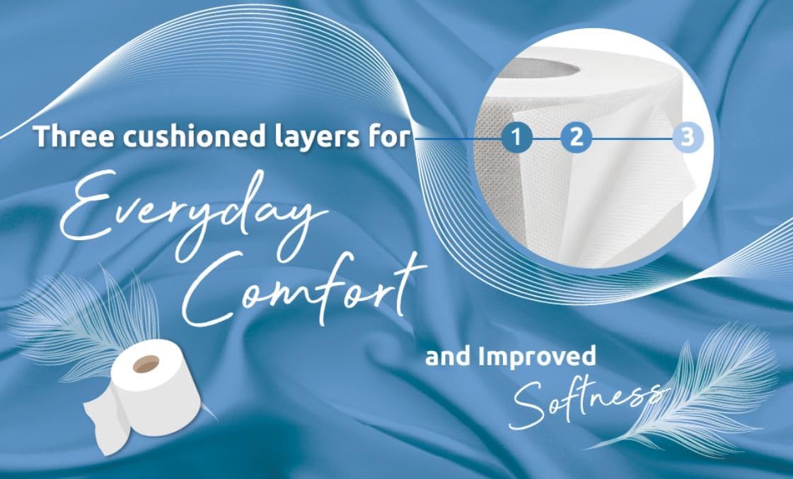Phoenix Toilet Rolls – 60 Pack | 3 Ply Supreme Unscented Toilet Paper | Bulk Buy, Soft, Quilted, Sustainably Sourced, Eco- Friendly Luxury Bathroom Tissue