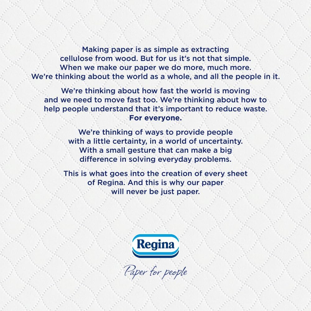 Regina Gentle Soft Toilet Tissue - 45 Rolls of 3 Ply Toilet Paper, 160 Sheets, Soft and Gentle, 30% PCR Plastic Packaging, FSC Certificated