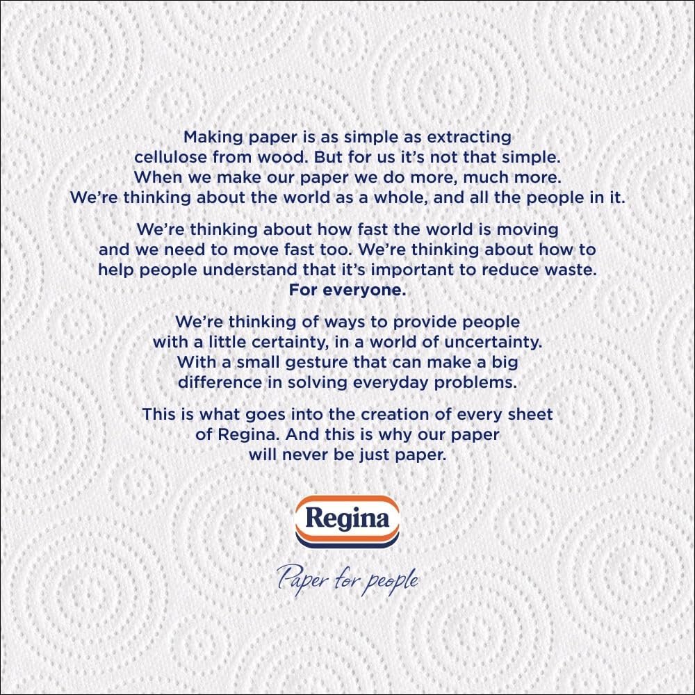 Regina Thirst Pockets Kitchen Roll - 12 Rolls, 1,200 Super Absorbent Sheets, Unique Pocket Technology, Your Ideal Kitchen Companion, FSC certified product