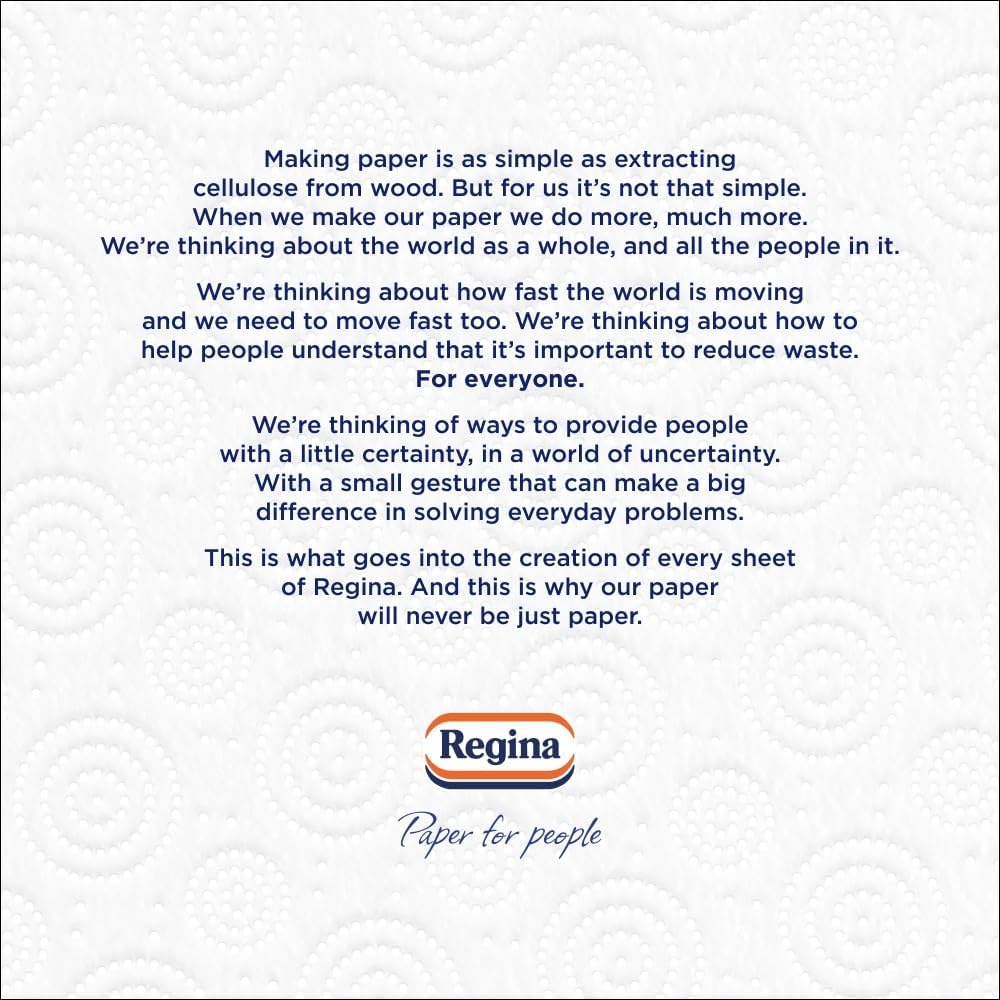 Regina XXL Absorb Kitchen Towels – 16 Rolls Per Pack, Super Absorbent 2-ply sheets, 75 Extra-large Sheets Per Roll, 50% More Absorbent Than Previous XXL Products, Easy Open Pack, 60% PCR Plastic