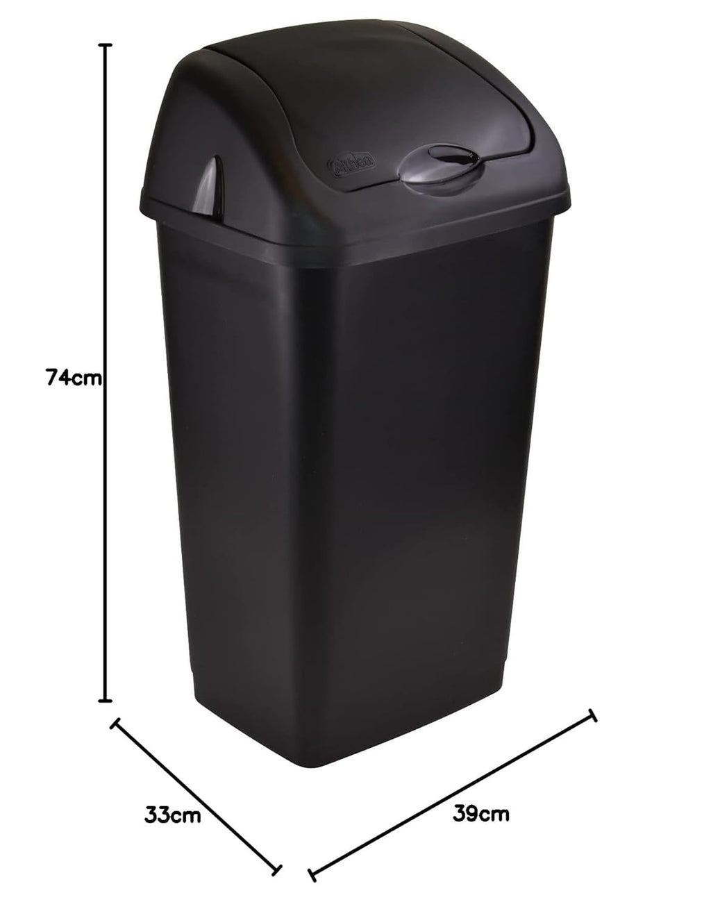 Sterling Ventures 60 Litres Premium Plastic Swing Bin for Home and Kitchen Rubbish Waste (Black)