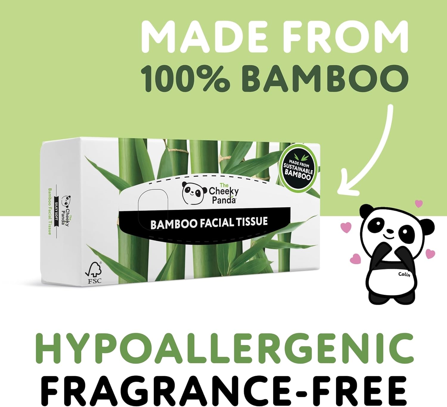 The Cheeky Panda Bamboo Facial Tissues Box Multipack | 12 Boxes of Tissues (960 Tissues) | Silky Soft and Sustainable Face Tissues