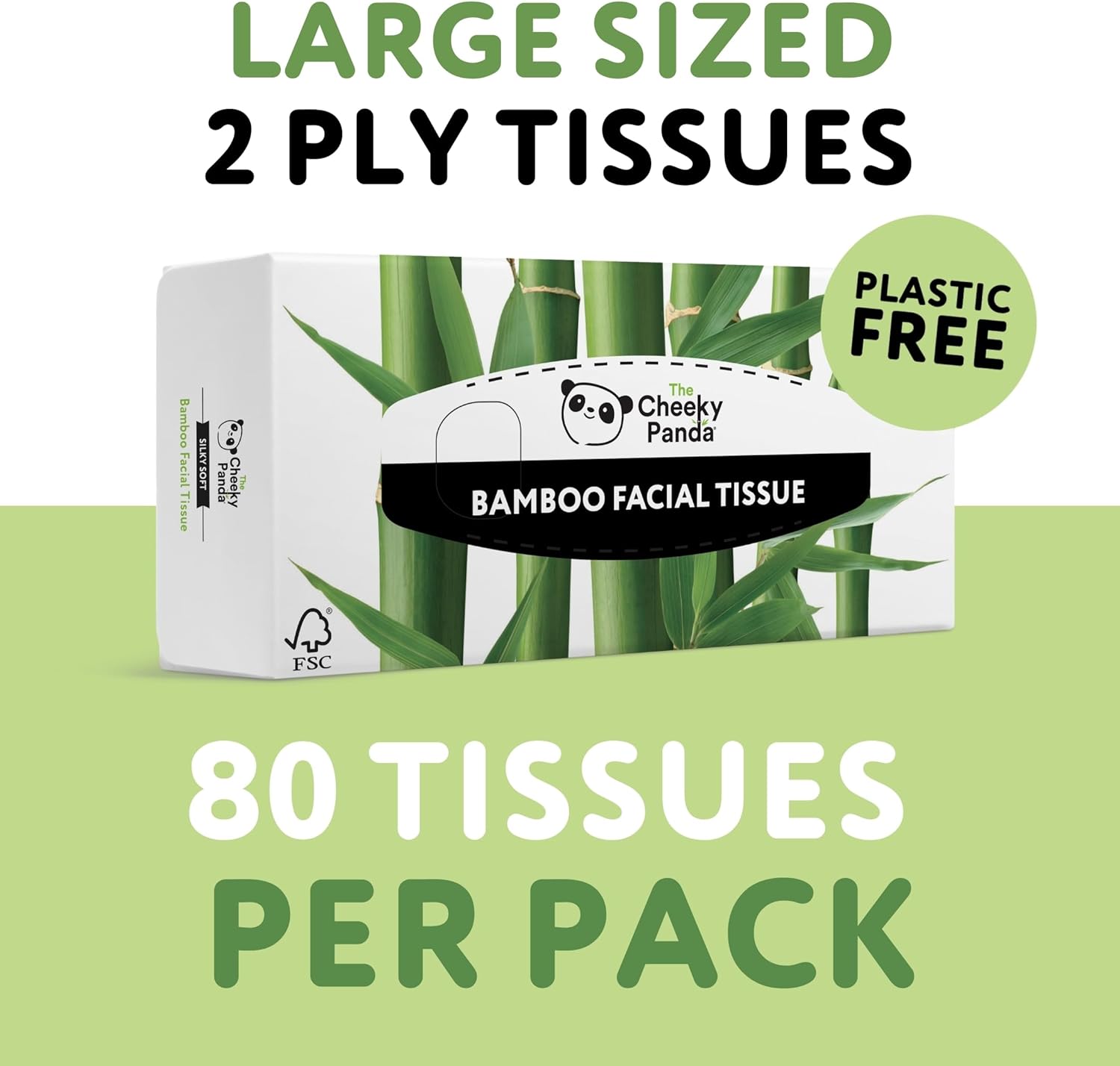 The Cheeky Panda Bamboo Facial Tissues Box Multipack | 12 Boxes of Tissues (960 Tissues) | Silky Soft and Sustainable Face Tissues