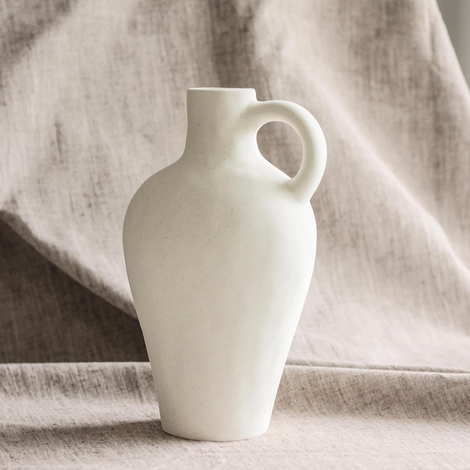 Room Accessories - White Ceramic Vase with 55 cm Olive Branches