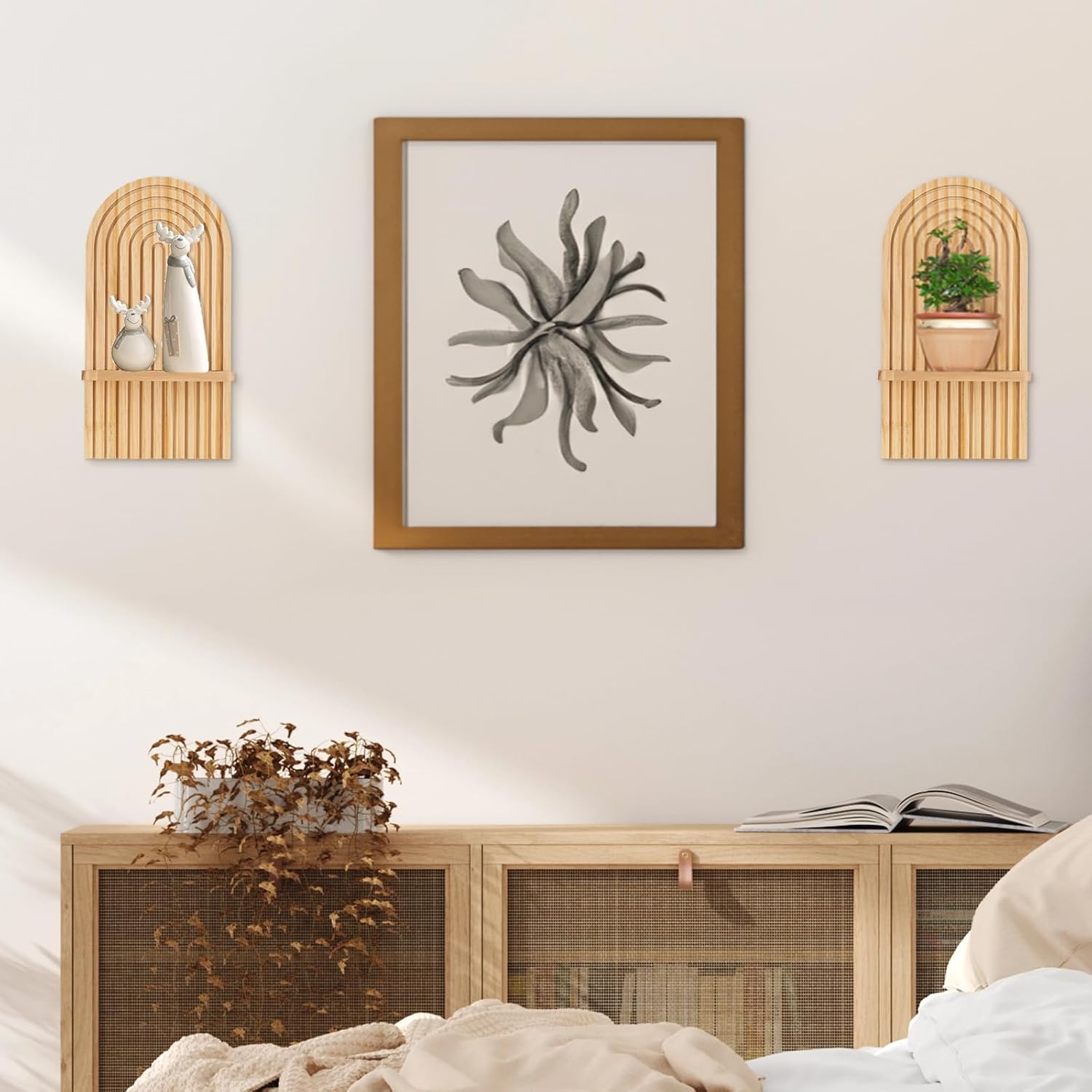 Wooden Small Hanging Shelves for Plant Candle - Room Decoration