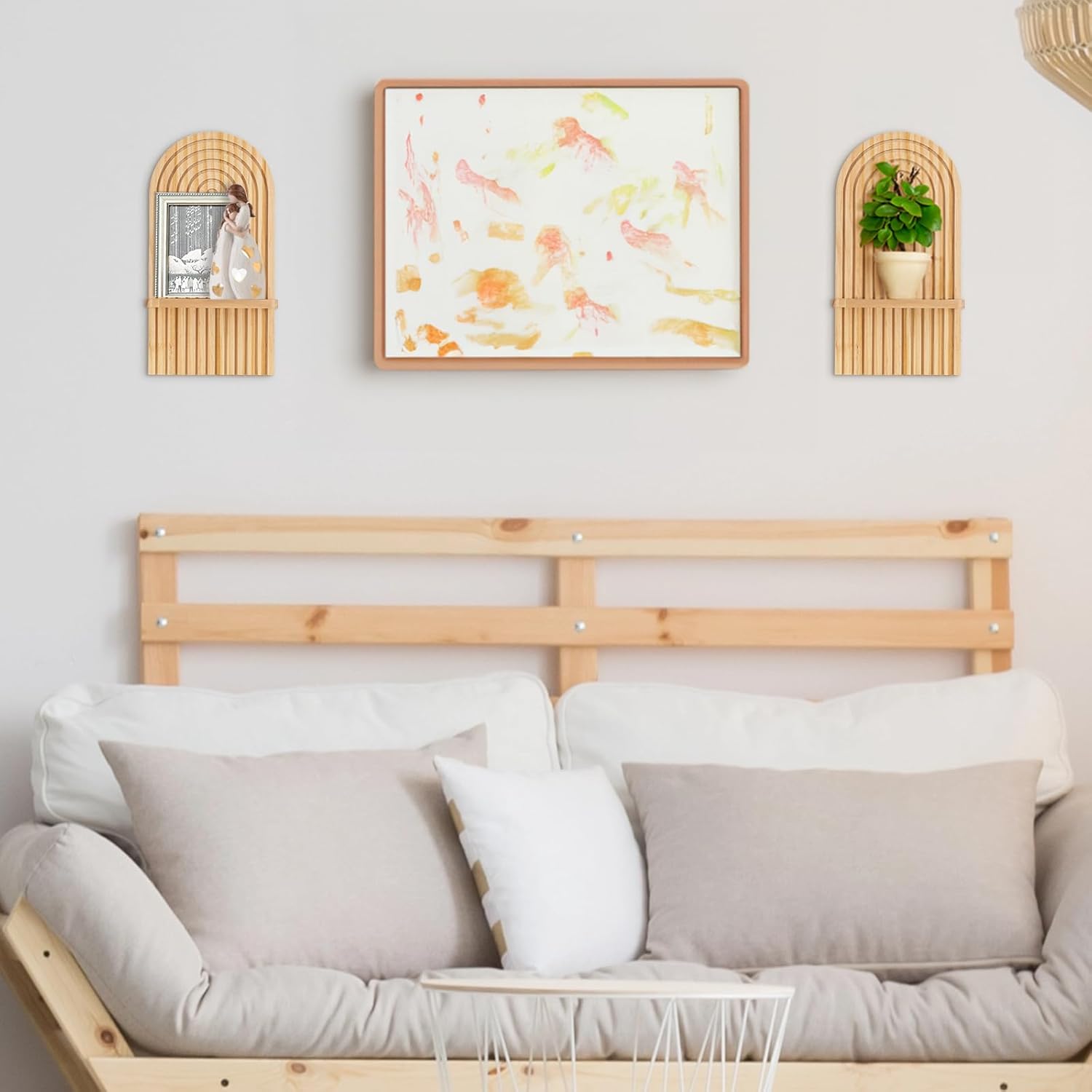 Wooden Small Hanging Shelves for Plant Candle - Room Decoration