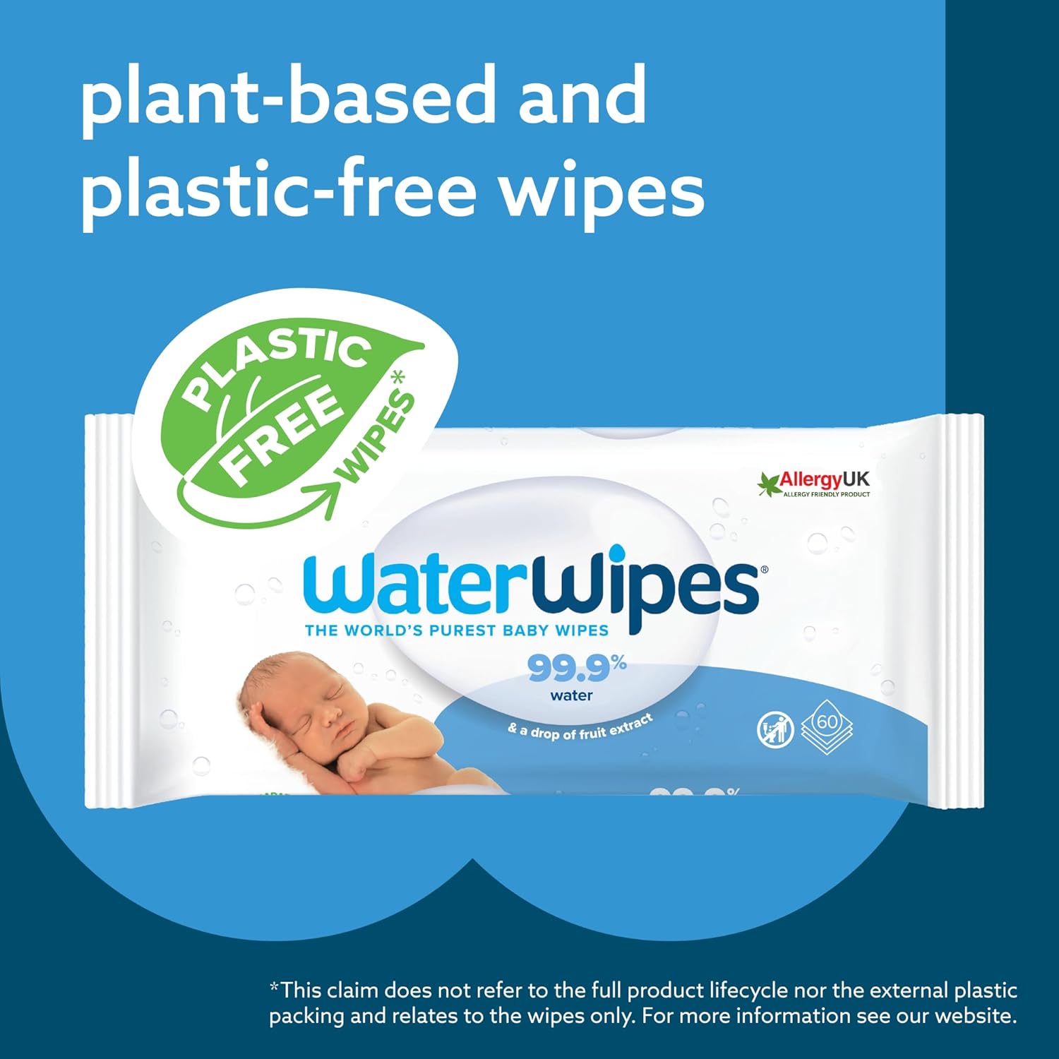 WaterWipes Original Baby Wipes, 720 Count (12 Packs), 99.9% Water, 3-In-1 Cleans, Cares, Protects, Unscented, Packaging May Vary