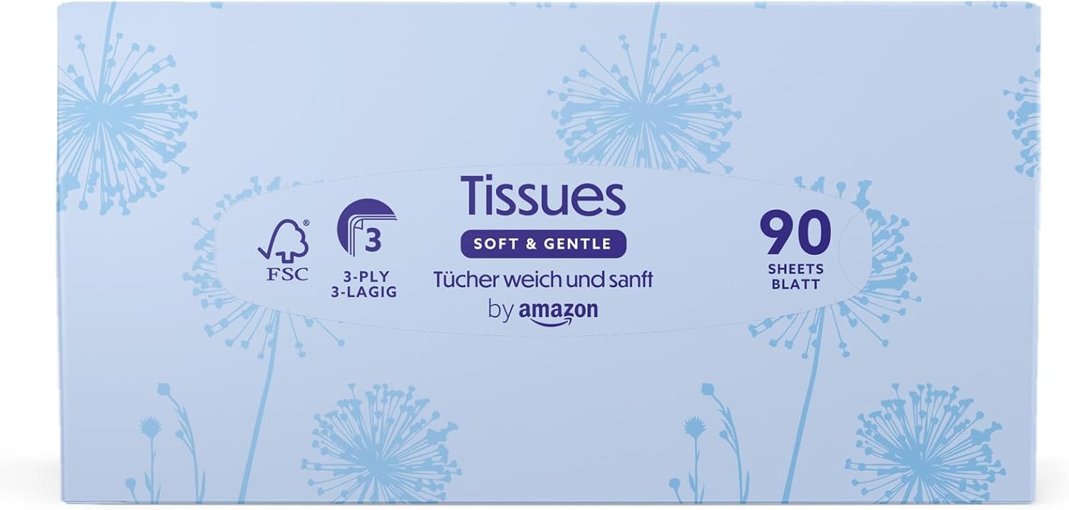 3-Ply Facial Tissues, 1080 Count (12 Packs of 90) (Previously Presto!)