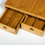 Bamboo Coffee Pod Holder Stand – Tea & Coffee Machine Organizer with Sliding Drawer Storage